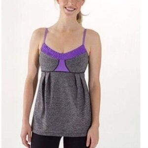 Lululemon Grey Purple Workout Top